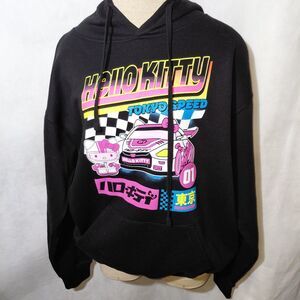 Sanrio Pullover Hoodie Womens M (38/40) Black Hello Kitty And Friends Graphic